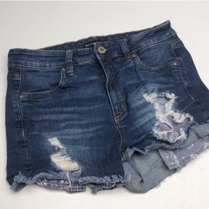 DISTRESS BLUENOTES SHORTIE JEAN SHORTS  W29 😎
